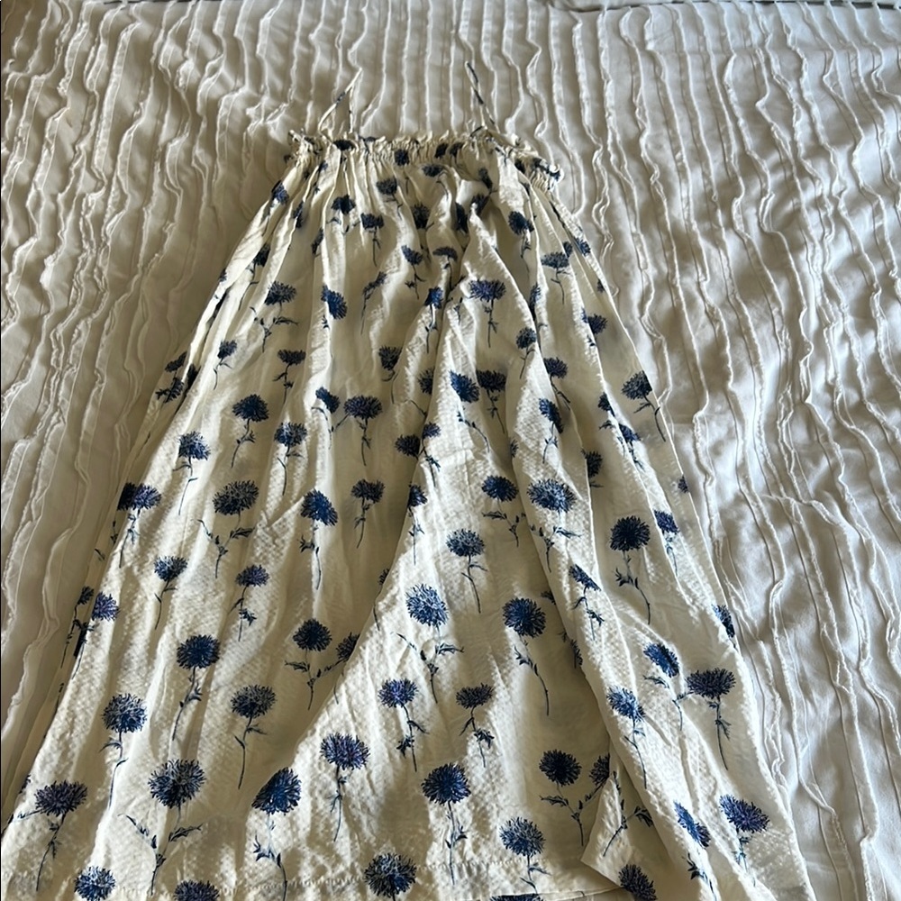 H&M Cream and Blue Floral Dress
